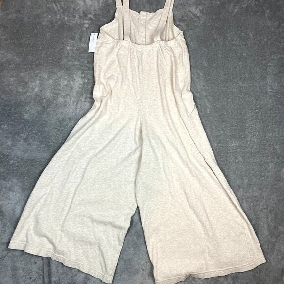 American Eagle Lounge Jumper Women's S NWT Wide Leg Cream Comfy - Picture 3 of 11